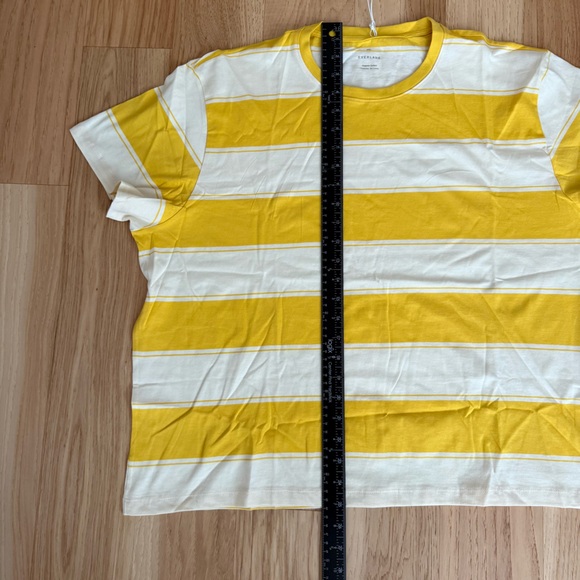 Everlane Yellow and Cream Striped Boxy Tee Organic Cotton Size XXXL - Picture 7 of 10